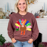 Queen of Sparkles Brown Rainbow Turkey Sweatshirt