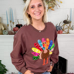 Queen of Sparkles Brown Rainbow Turkey Sweatshirt