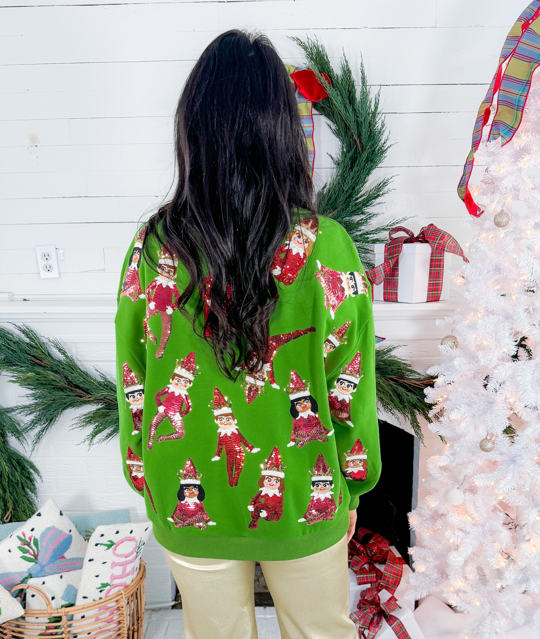 Queen of Sparkles Green Elf on the Shelf Sweatshirt 