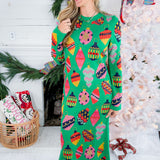 Queen of Sparkles Green Multi Ornament Sweater Maxi Dress