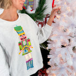 Queen of Sparkles Grey Drummer Nutcracker Sweatshirt 