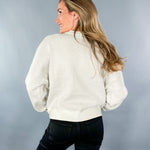 Queen of Sparkles Ivory Feather Turkey Sweater