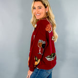 Queen of Sparkles Maroon Queen of Turkey Sweatshirt