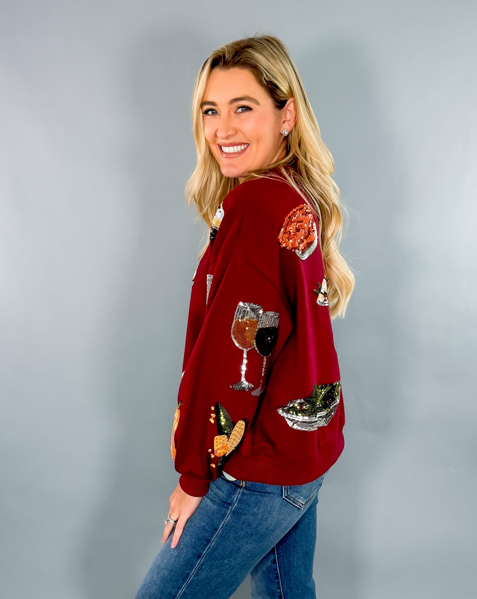 Queen of Sparkles Maroon Queen of Turkey Sweatshirt