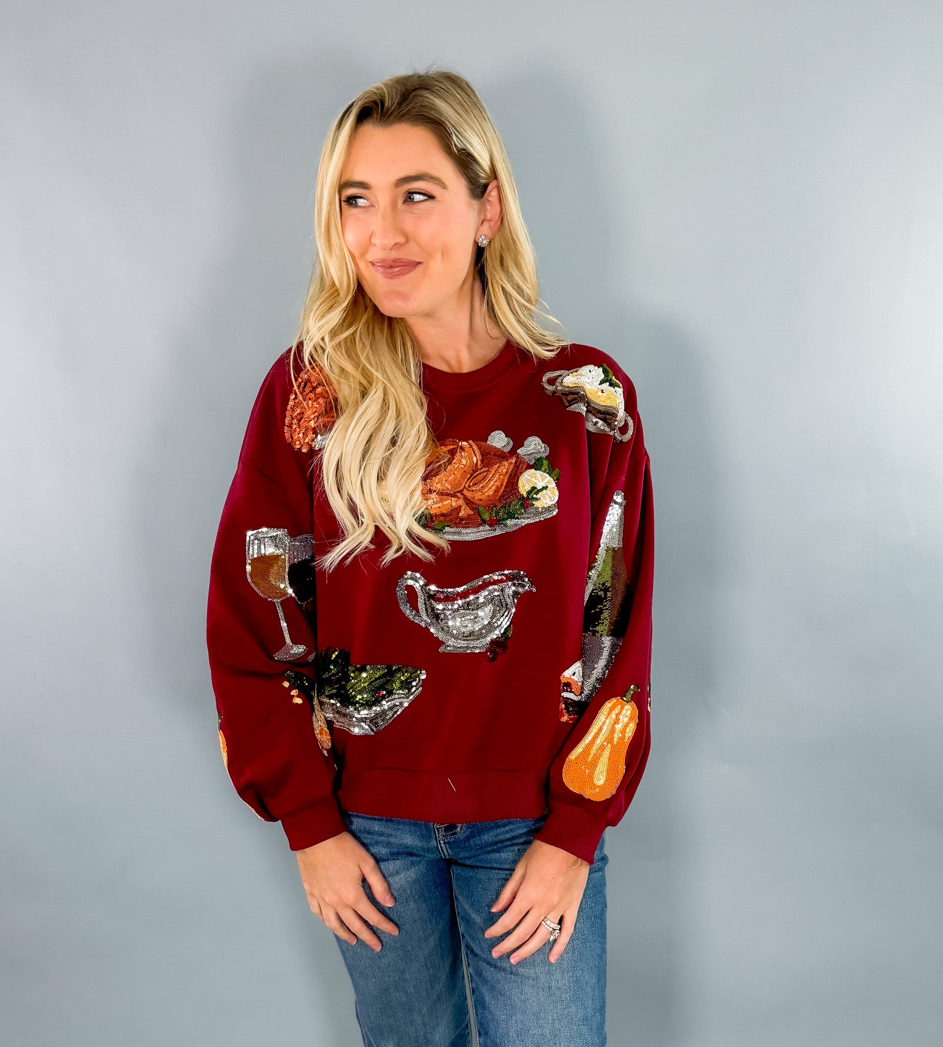 Queen of Sparkles Maroon Queen of Turkey Sweatshirt