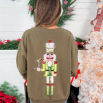 Queen of Sparkles Olive Green Martini Server Nutcracker Sweatshirt