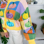 Queen of Sparkles Pastel Colorblock Pumpkin Cardigan