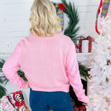 Queen of Sparkles Pink Shard Sequin Sleeve Nutcracker Sweater