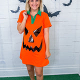 Queen of Sparkles Pumpkin Mini Dress