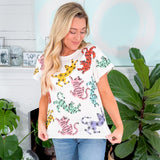 Queen of Sparkles Rainbow Crawling Tigers Tee