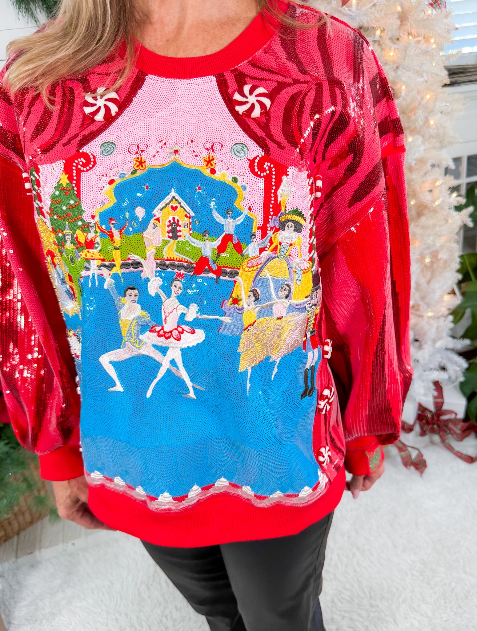 Queen of Sparkles Red Nutcracker Ballet Sweatshirt