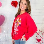 Queen of Sparkles Red Valentines Bouquet Sweatshirt