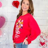 Queen of Sparkles Red Valentines Bouquet Sweatshirt