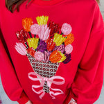 Queen of Sparkles Red Valentines Bouquet Sweatshirt