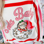 Queen of Sparkles Santa Baby Fuzzy Santa Sweater