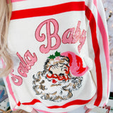 Queen of Sparkles Santa Baby Fuzzy Santa Sweater