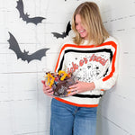 Queen of Sparkles Striped Trick or Treat Sweater 