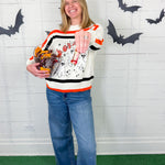 Queen of Sparkles Striped Trick or Treat Sweater 