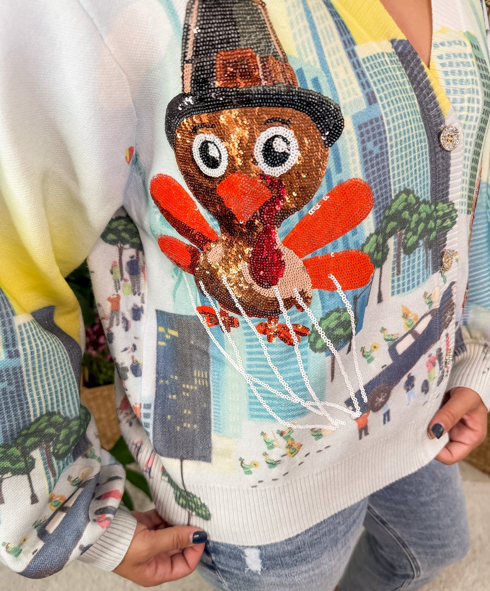 Queen of Sparkles Thanksgiving Parade Cardigan