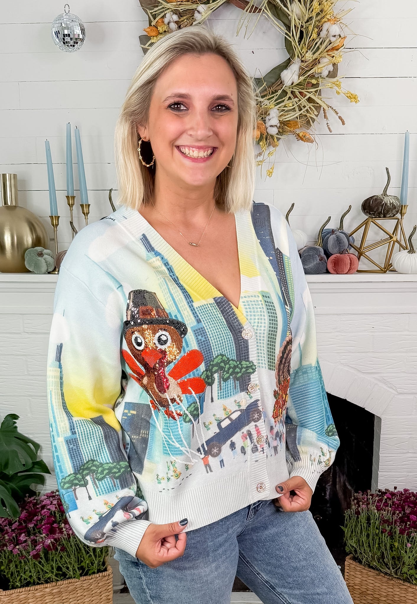 Queen of Sparkles Thanksgiving Parade Cardigan