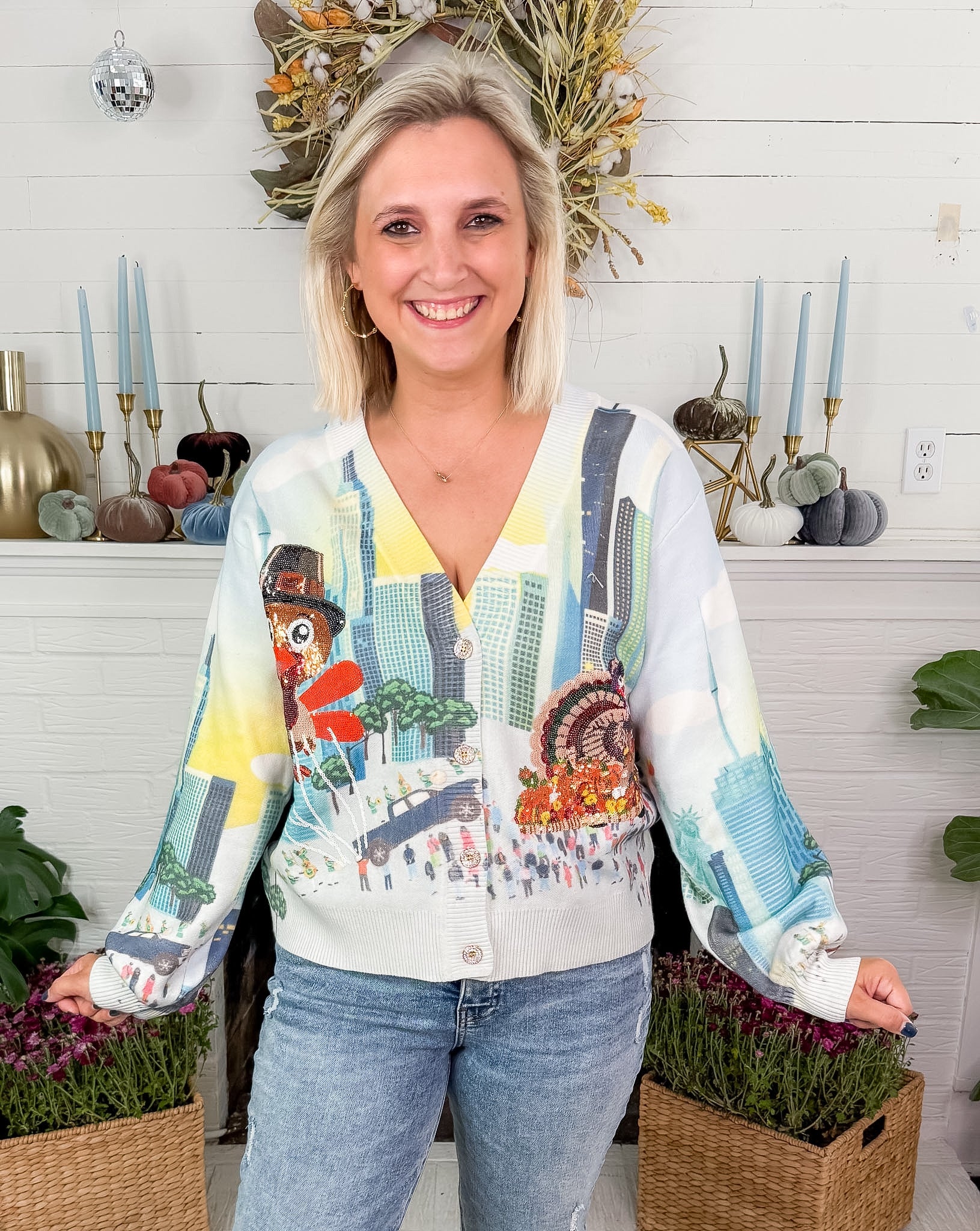 Queen of Sparkles Thanksgiving Parade Cardigan