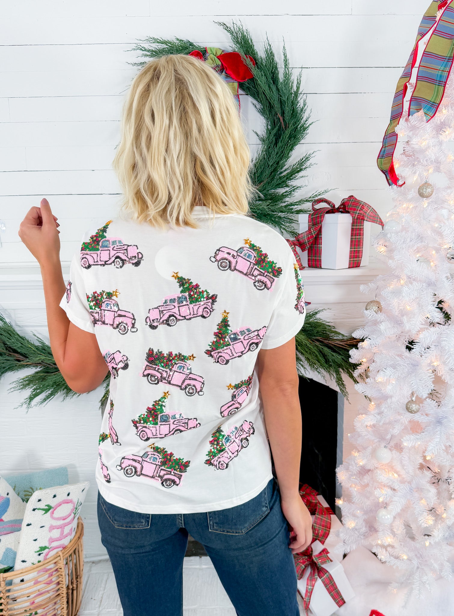 Queen of Sparkles Trucks + Christmas Trees Tee