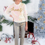 Queen of Sparkles White Full Sequin Cheers Sweater