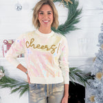 Queen of Sparkles White Full Sequin Cheers Sweater