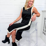 Quick Black + Ecru Sleeveless Maxi Dress Entro