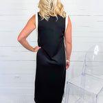 Quick Black + Ecru Sleeveless Maxi Dress Entro