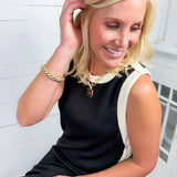 Quick Black + Ecru Sleeveless Maxi Dress Entro