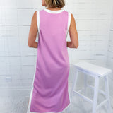 Quick Taffy + White Sleeveless Maxi Dress Entro