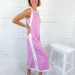 Quick Taffy + White Sleeveless Maxi Dress Entro