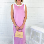 Quick Taffy + White Sleeveless Maxi Dress Entro