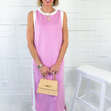 Quick Taffy + White Sleeveless Maxi Dress Entro