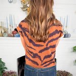 Quigley Camel Animal Sleeveless Sweater Entro