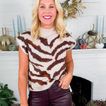 Quigley Grey Animal Sleeveless Sweater Entro