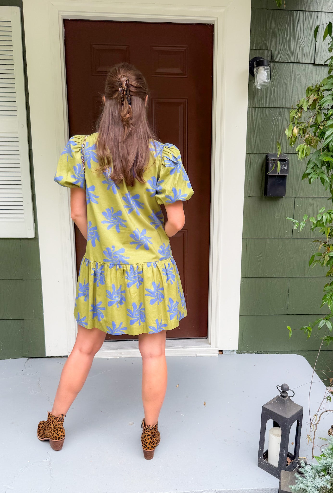 Quincy Avocado + Periwinkle Mini Dress Pinch
