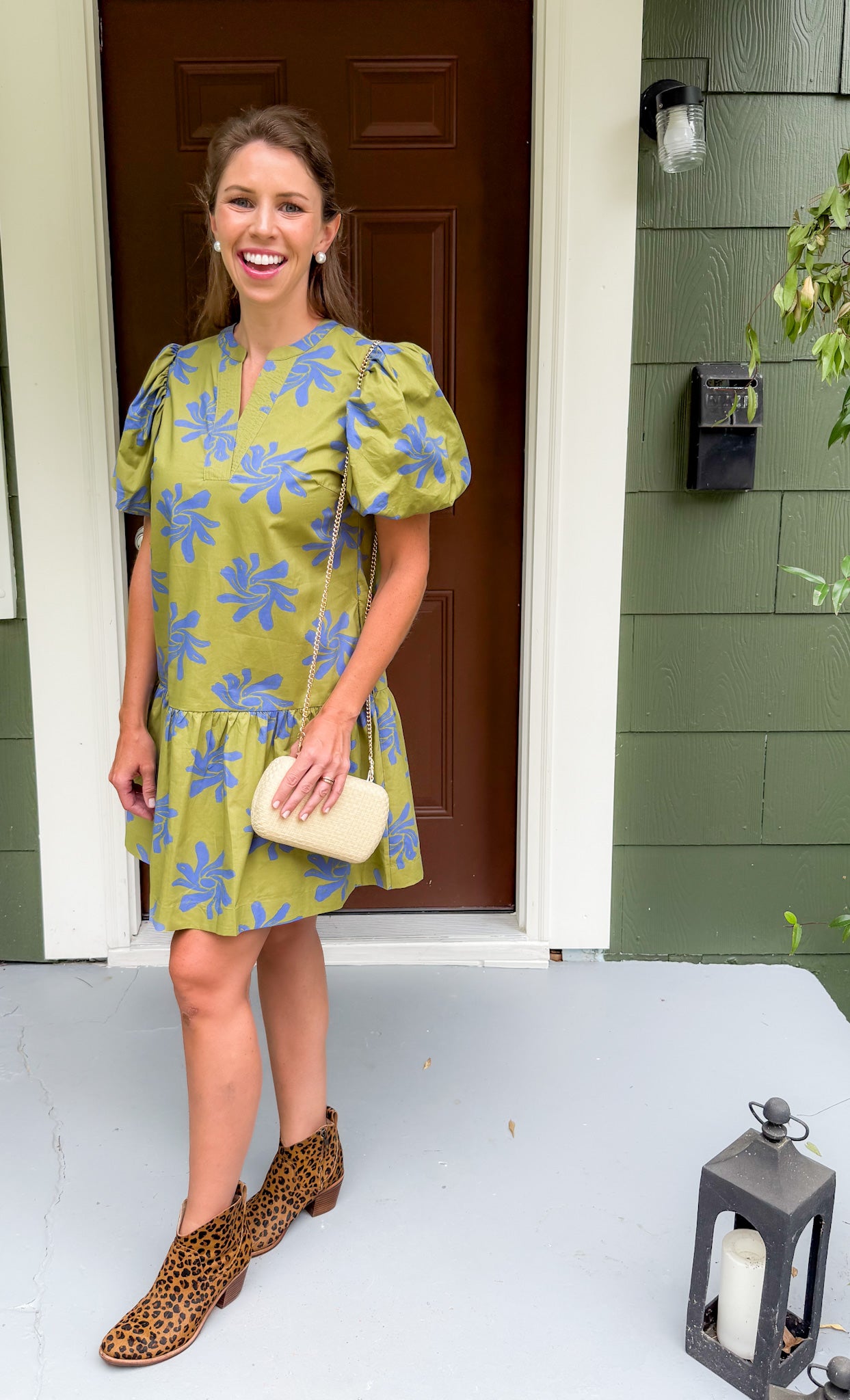 Quincy Avocado + Periwinkle Mini Dress Pinch