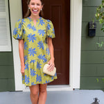 Quincy Avocado + Periwinkle Mini Dress Pinch