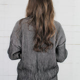 Quincy Black + White Ribbed Sweater Elan