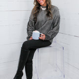 Quincy Black + White Ribbed Sweater Elan