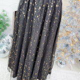 Quinn Black Tullle + Gold Star Maxi Skirt 