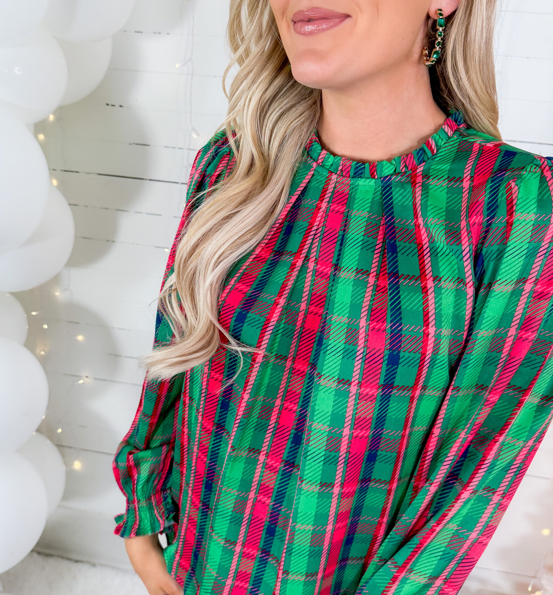 Quinn Green Plaid About You Top Michelle McDowell