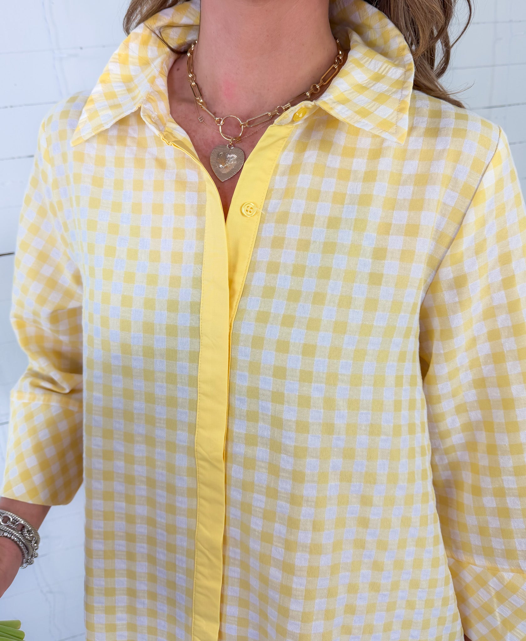 Quinn Lemon Gingham A-Line Maxi Dress Entro