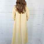 Quinn Lemon Gingham A-Line Maxi Dress Entro