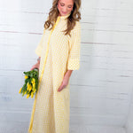 Quinn Lemon Gingham A-Line Maxi Dress Entro
