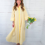 Quinn Lemon Gingham A-Line Maxi Dress Entro