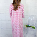Quinn Rose Pink Gingham A-Line Maxi Dress Entro