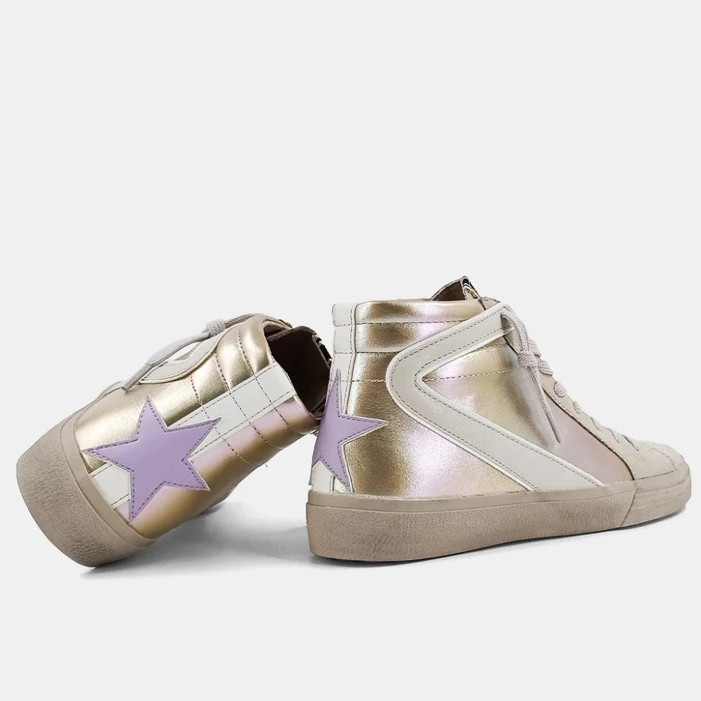Rooney Gold Mid Sneaker ShuShop | Clover and Bee